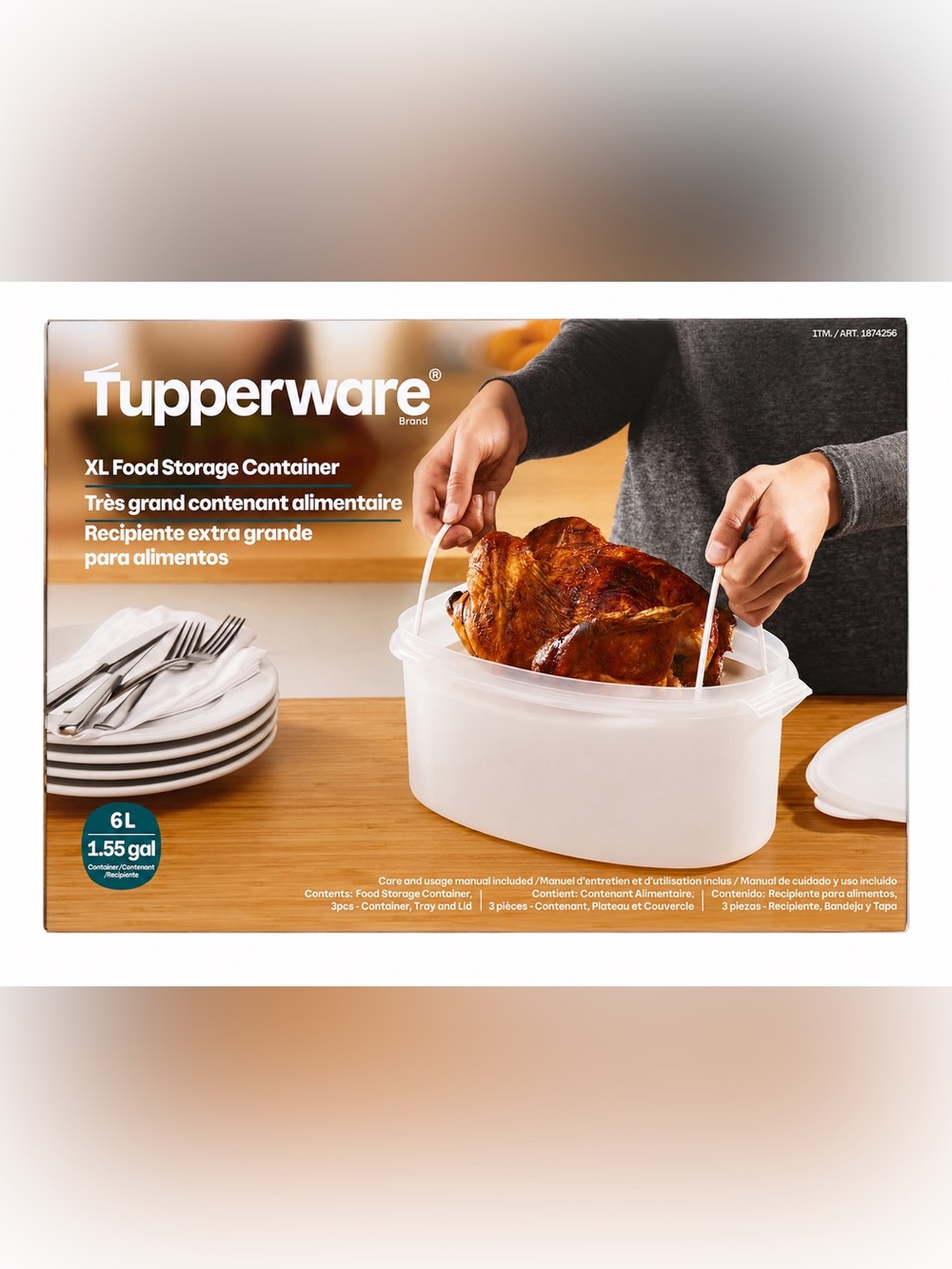 Tupperware XL 6L 1.55 Gal Food Storage Container Tray Lid NIB